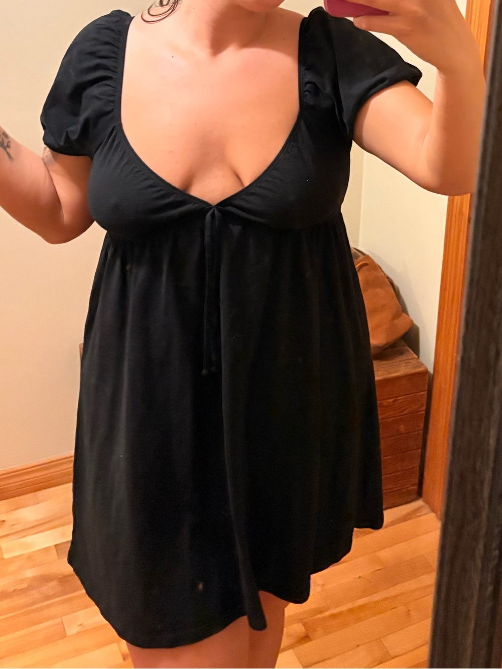 Sunday Best Black Strapless Smocked Bodice Dress